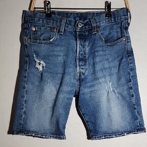 LEVIS 501 Button Fly Distressed 9" Inseam Denim Jean Shorts Size 31